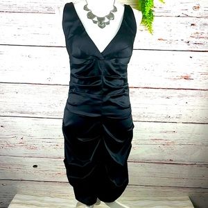 Rubber Ducky Black Satin Silky Bodycon Dress Size M